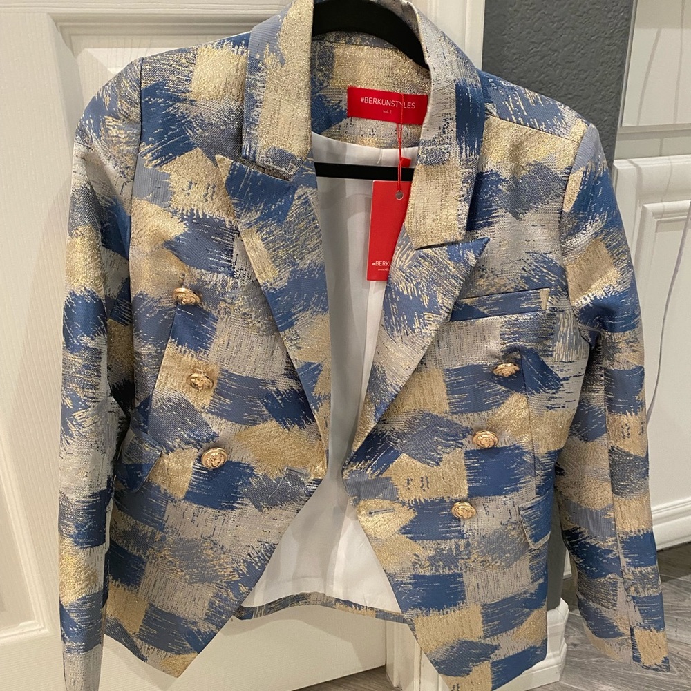 Blue and gold blazer BRAND NEW